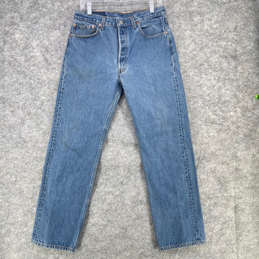 VTG Levi's 501 Jeans Mens 34x30‎ Blue Button Fly Fit 32x29 USA Straight 90s Work